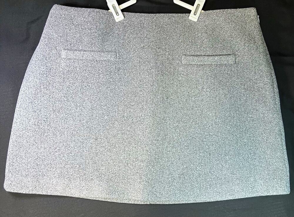 A New Day Women's Gray Lined Mini Skirt 12 High Rise Solid Zip Polyester